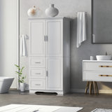 Geddy Tall and Wide Storage Cabinet with Doors for Bathroom/Office