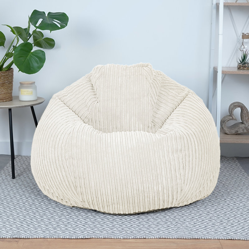 Polyester Refillable Classic Bean Bag, Ivory
