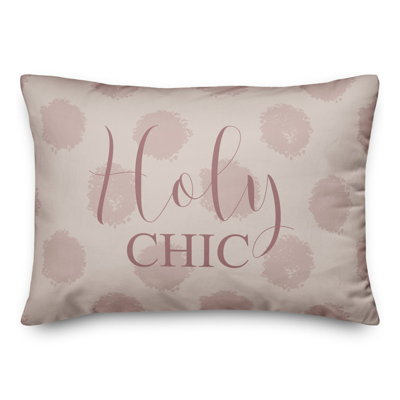 Polka Dots Rectangular Lumbar Cushion, Pink/Cream