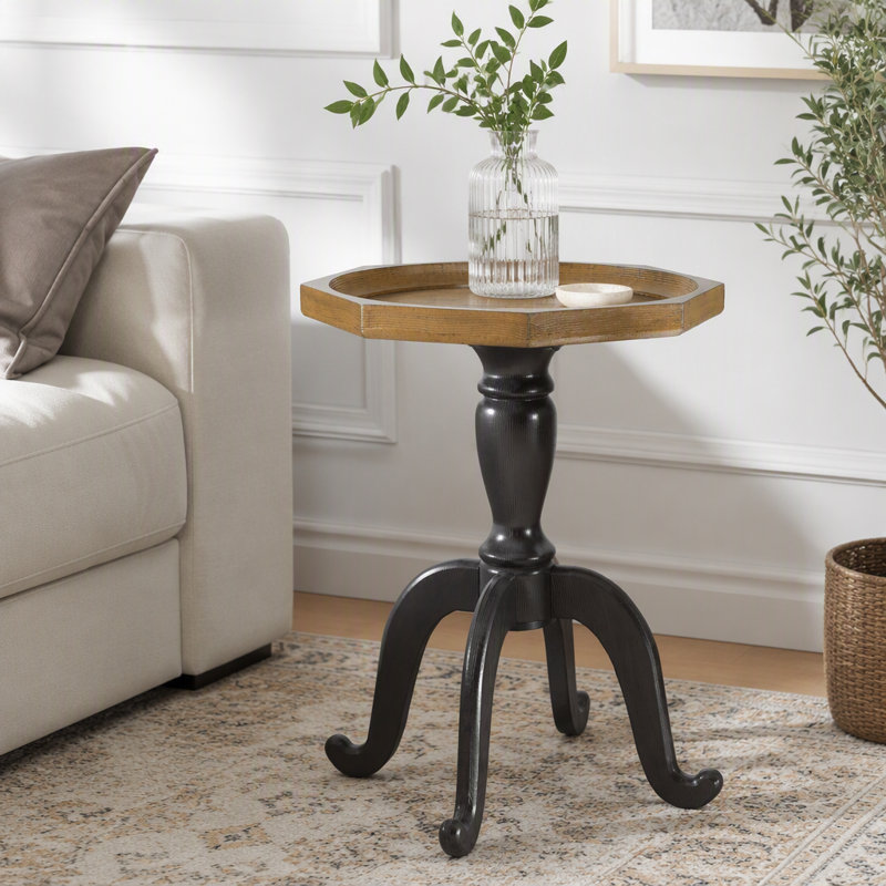 Table d'appoint French Country, Noir/naturel