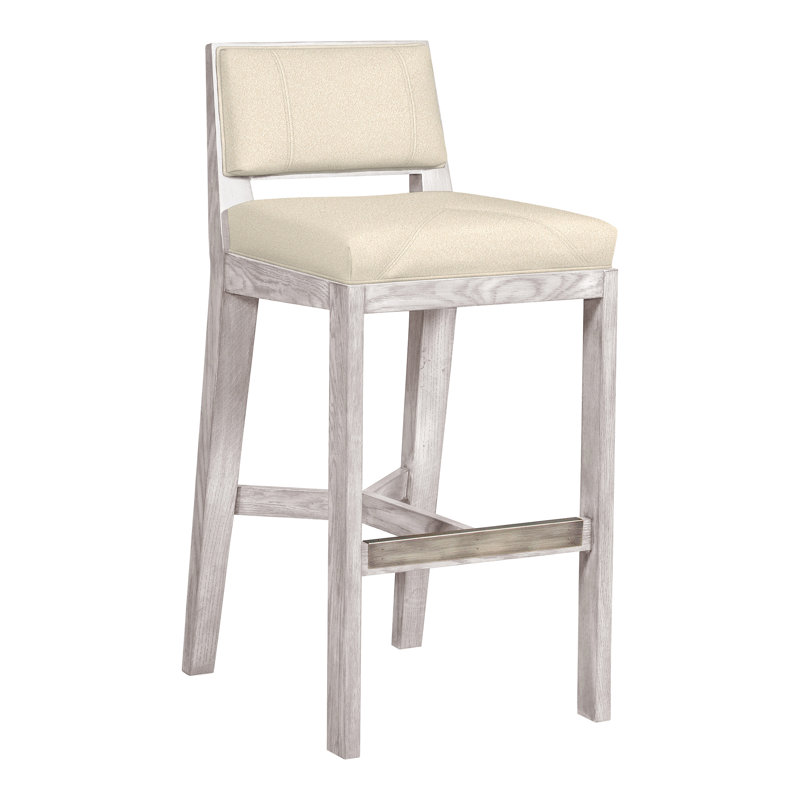 Thom Filicia 32.5'' Bar Stool, Dove Gray, Kimoni Natural