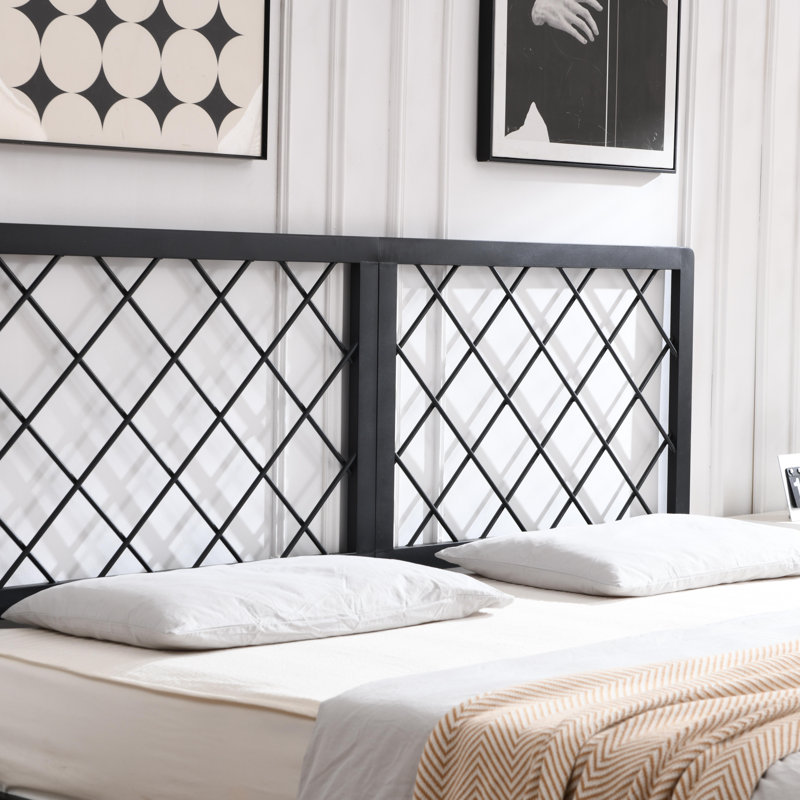 Konrad Metal Platform Bed, Black, King
