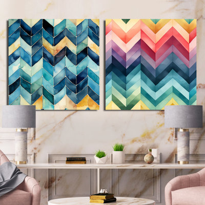 Chenoweth - Abstract Shapes Square Collage Set Of 2