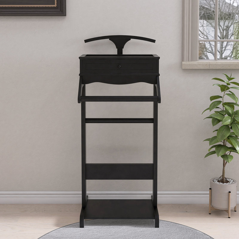 Support à vêtements robuste avec rangement, support à vêtements en bois pour la chambre à coucher et le vestibule