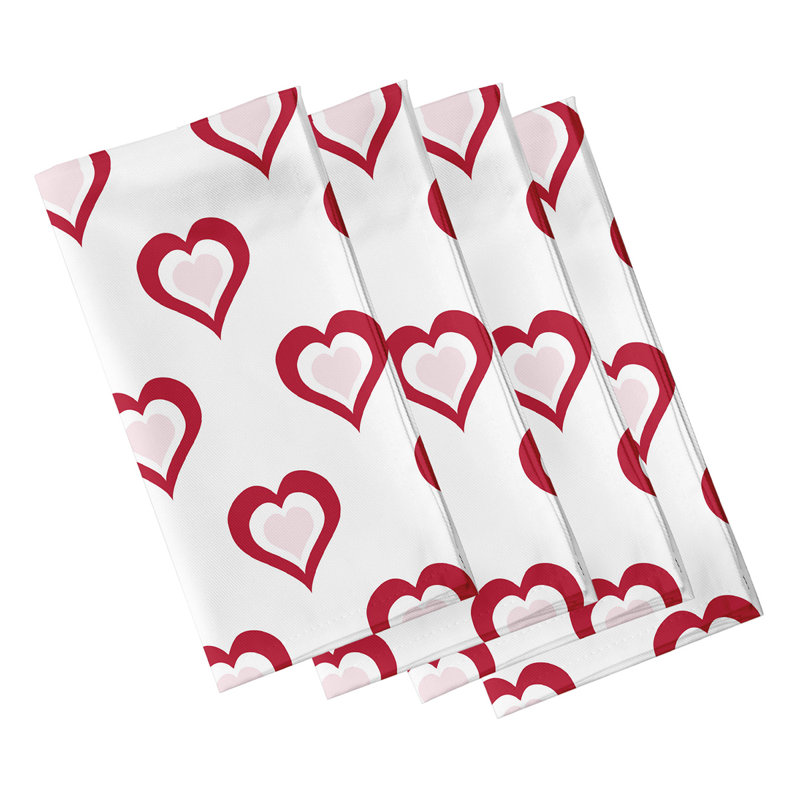 Polyester Embroidered Square Napkin, 18" W x 18" L, Red