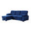 Canapé-lit réversible 97,5 po en velours bleu avec apparence modulaire remarquable