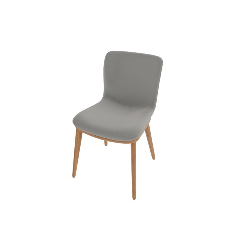 Annie Upholstered Dining Chair with Wooden Legs, Anouk Taupe, Canaletto Walnut