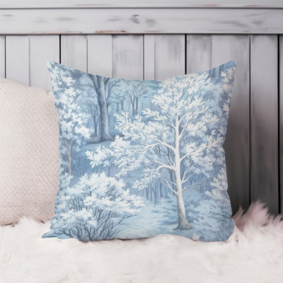 Holiday Blue Winter Forest Trees VIII Modern