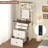 Make Up Vanity Desk With Mirror And Lights, White Vanity Table Set With Charger Station And Cabinet With Lights