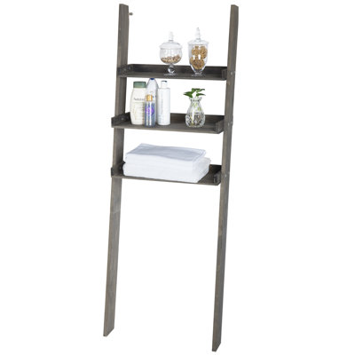 39.7cm W x168.7cm H x 58.9cm D Solid Wood Freestanding Over the Toilet Storage