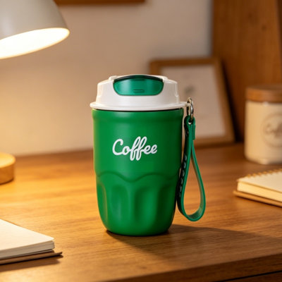 Water Bottle Coffee Vacuum Flask Portable Coffee Cup With Lid Handle Stainless Steel Insulated Water Bottle Travel Coffee Mug For Hot And Cold Drinks