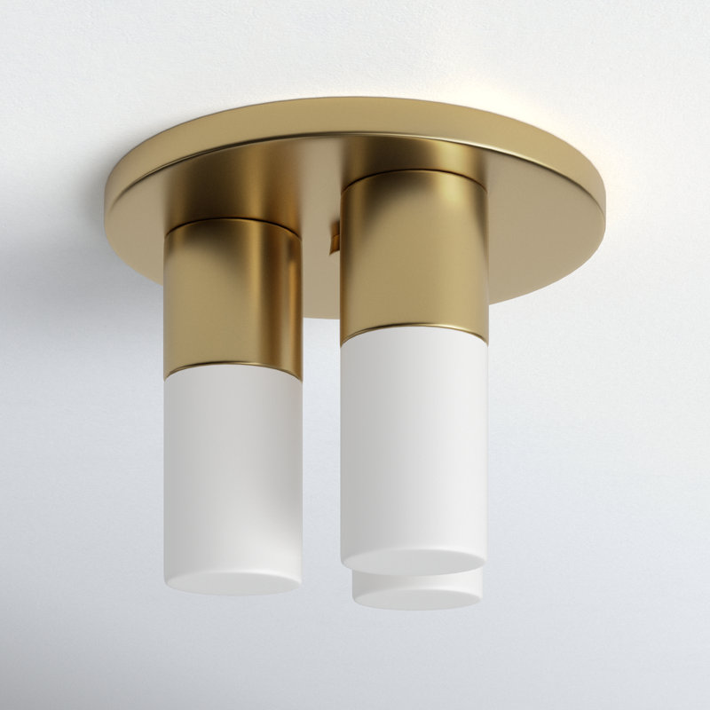 Otto Glass Flush Mount, Aged Brass