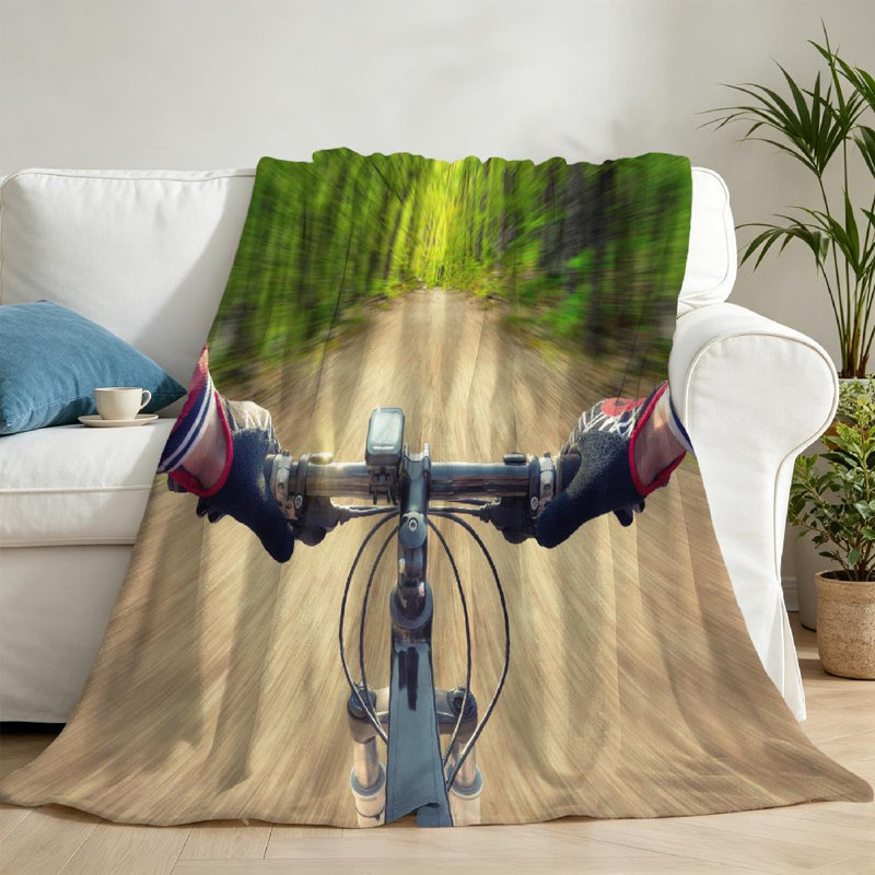 Jeté en molleton transparent ultra doux, imprimé route d'été, Throw 50" x 60"