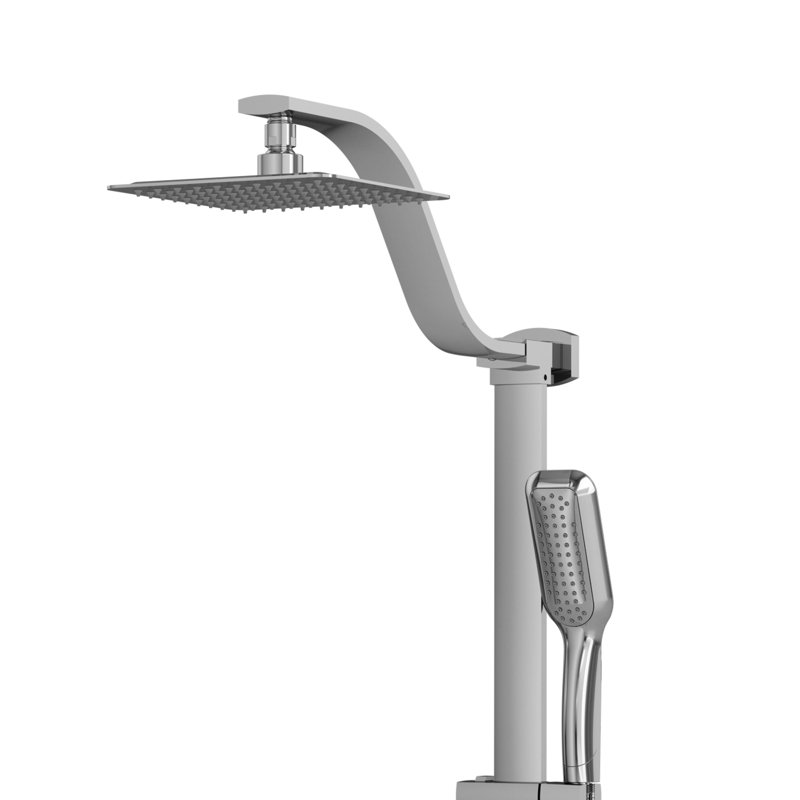 Système de douche à pomme de douche 8 po avec douche arquée et douche à main Monaco, Chrome chrome