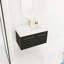 Unité de rangement de salle de bain - Meuble-lavabo 36 po avec lavabo en résine de style chic, châtaignier noir moderne, portes silencieuses