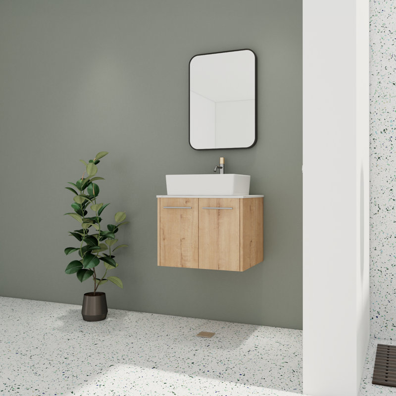 Meuble-lavabo simple 24 po avec comptoir en céramique