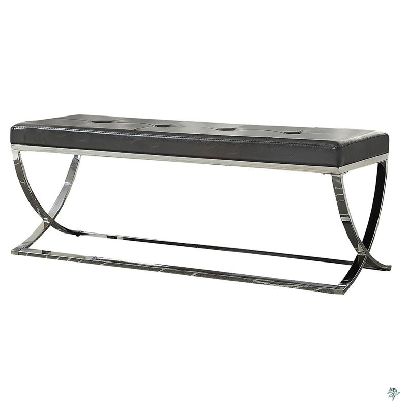Banc noir à pieds courbés