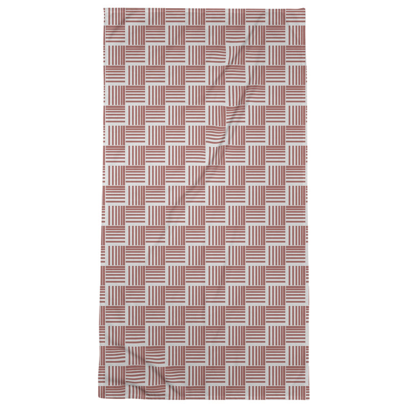 Jaya Bath Towel, Red/Steel Gray
