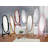 Traditional Queen Anna Style Wood Floor Cheval Mirror, Silver Finish