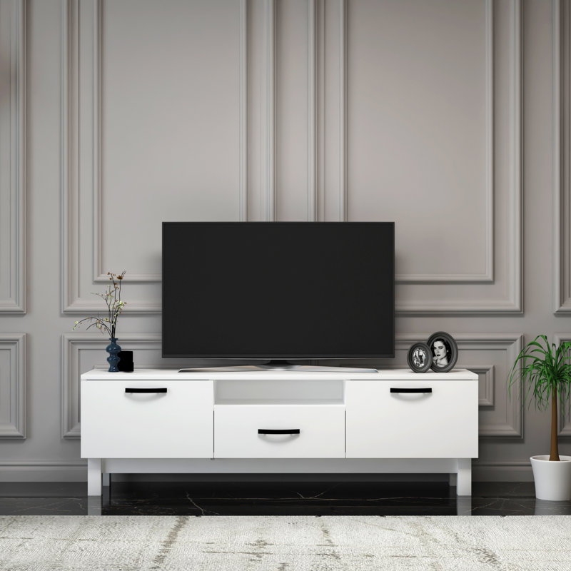 TV Stand And Entertainment Center Aaseem, White