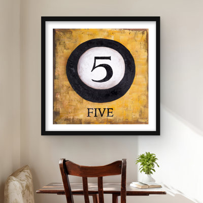 Billiard Ball No5 - Framed Matted Print for Home Decor