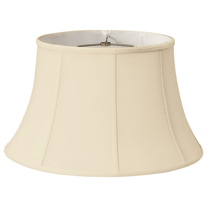 Silk Bell Lamp Shade, Beige/Off White, 10" H x 17" W x 11" D