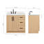 Meuble-lavabo de salle de bain avec lavabo ovale simple décalé à gauche de 91 cm (36 po) et comptoir en quartz blanc de Carrare de 3,8 cm (1,5 po) en chêne naturel-128606860-128606903