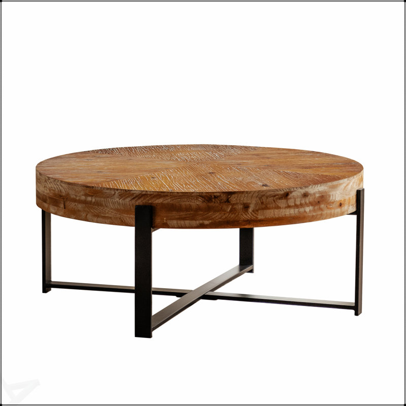 Table basse 31,29 "Modern Retro Splissage, H 13,38 po x L 31,29 po x l 31,29 po, Doré