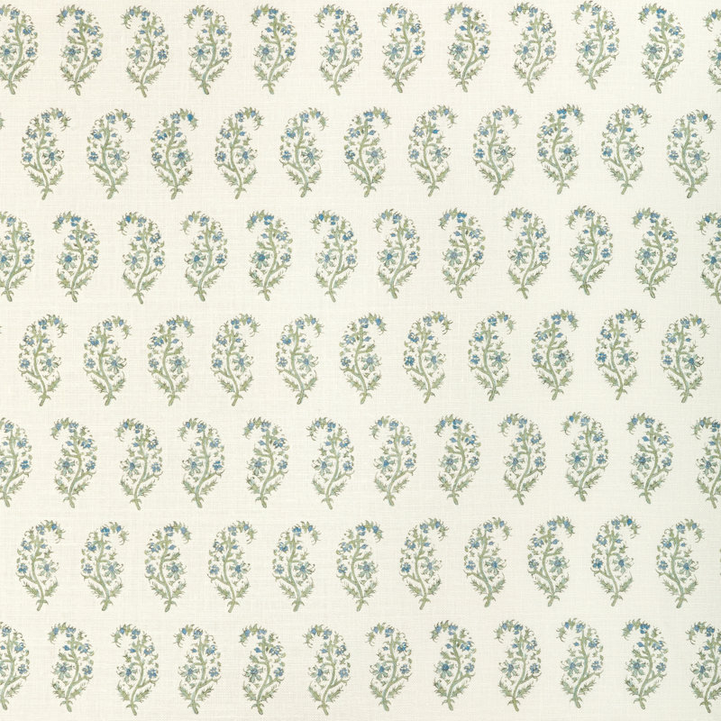 Indiennes Paisley Fabric, Sea