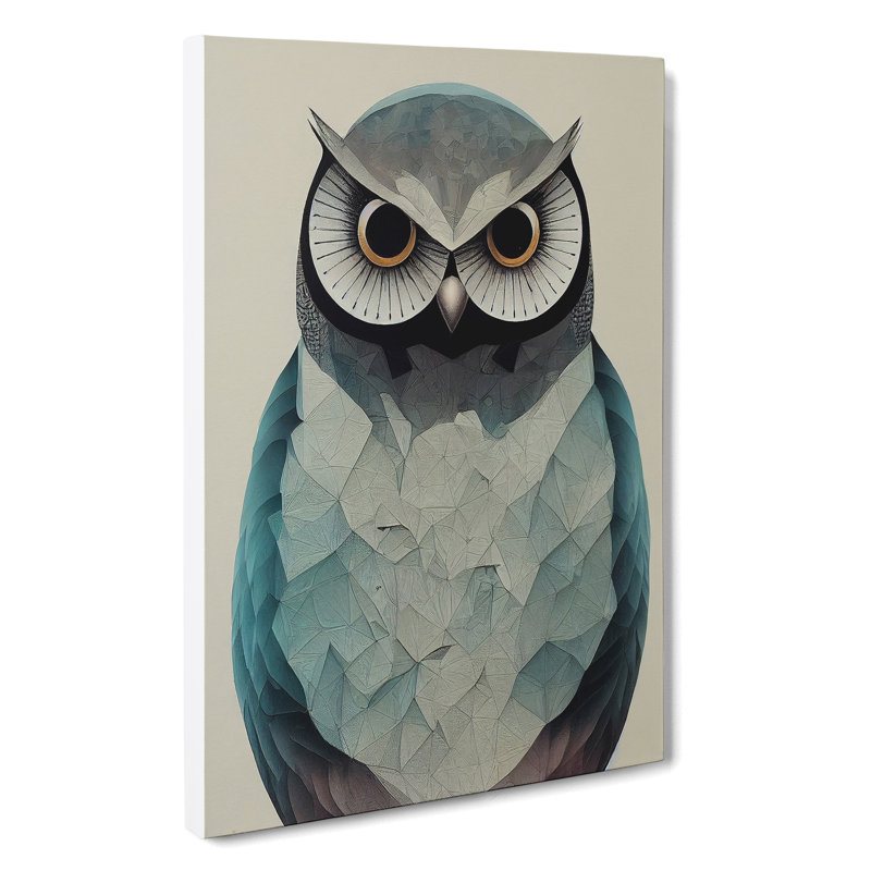 Watercolour Owl No.4 Abstract - Wrapped Canvas, 50cm H x 35cm W x 3cm D
