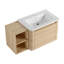 Ensemble de meuble-lavabo mural contemporain de 40 pouces avec lavabo en céramique et tablettes de rangement intégrées pour une conception de salle de bain moderne et une organisation efficace