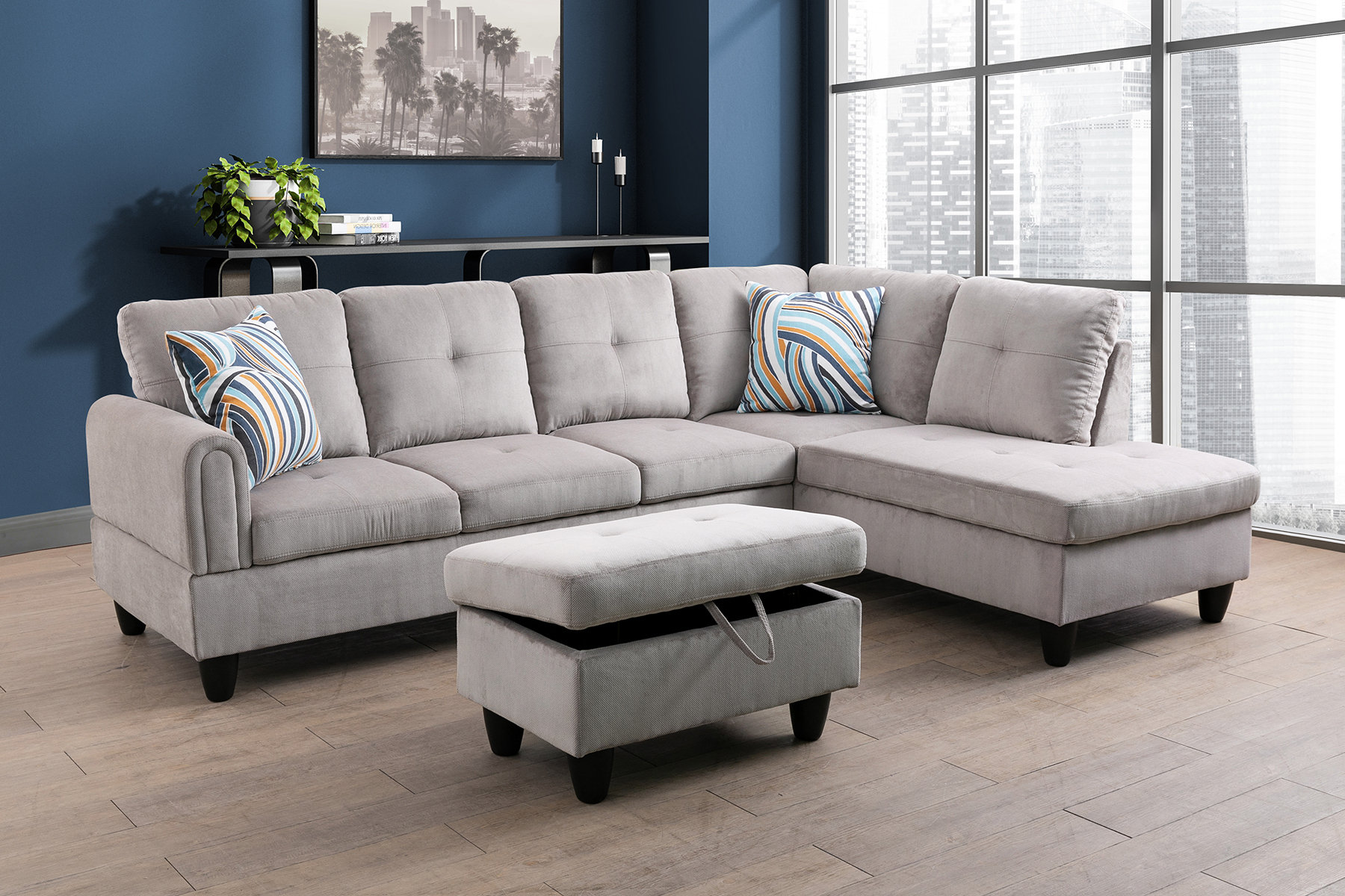 Wide right hand facing deals sofa & chaise