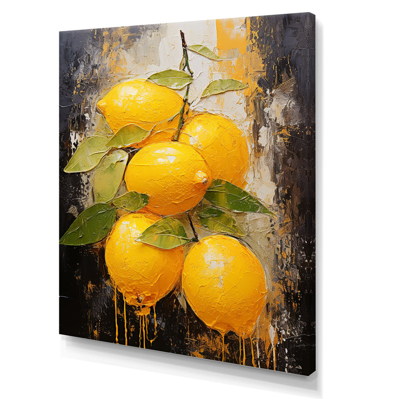 Lemon Loops Abstract Shapes I - formes abstraites, art mural, H 20 po x l 12 po x P 1 po, Toile tendue