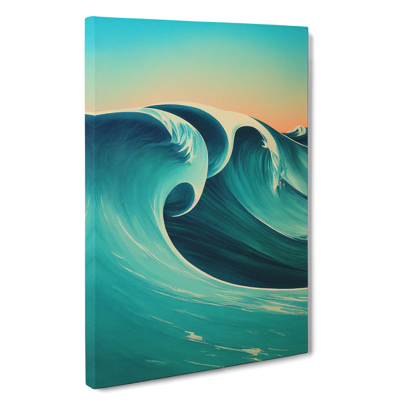 Ocean Wave At Sunset No.8 - Wrapped Canvas, 50cm H x 35cm W x 3cm D