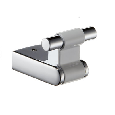 Iris Towel Hook. Polished Chrome/White Lacquered