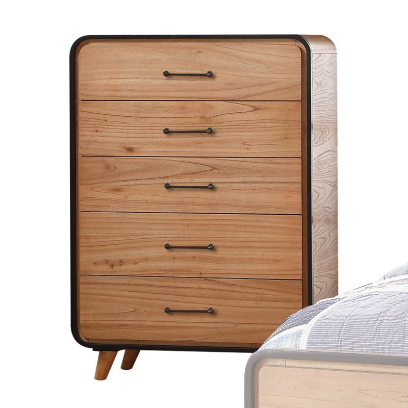 Commode 5 51 po 17 po 36 po, Chêne / noir