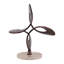 Sculpture décorative tourbillon sur base de travertin pour la décoration intérieure - Statue moderne pour la décoration de salon, de bureau ou de vestibule - 13 po, bronze et ivoire