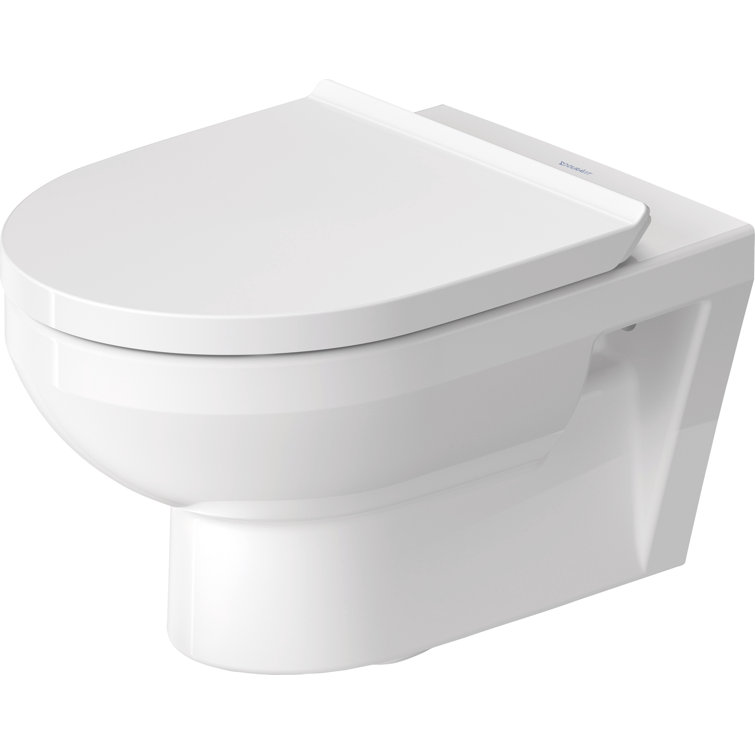 Duravit No.1 1.28 GPF (Water Efficient) Elongated Wall Mounted Toilet with High Efficiency Flush (Seat Not Included)