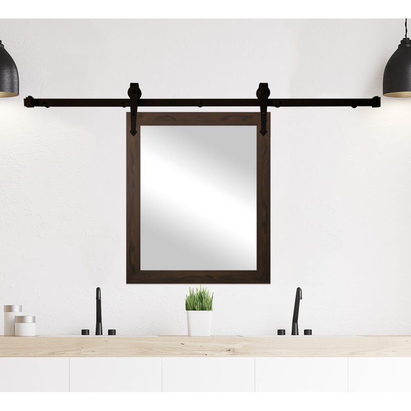 Neace Flat Mirror, 33" H x 27" W, Black Walnut