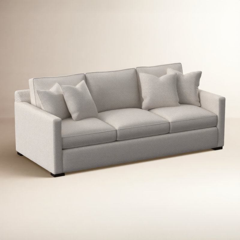 Bel-Air 87'' Upholstered Sofa, Java, Green and Blue Stripe; 0252-54