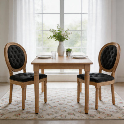 French Style Solid Wood Dining Chair With Nailhead Trim(Set of 2)