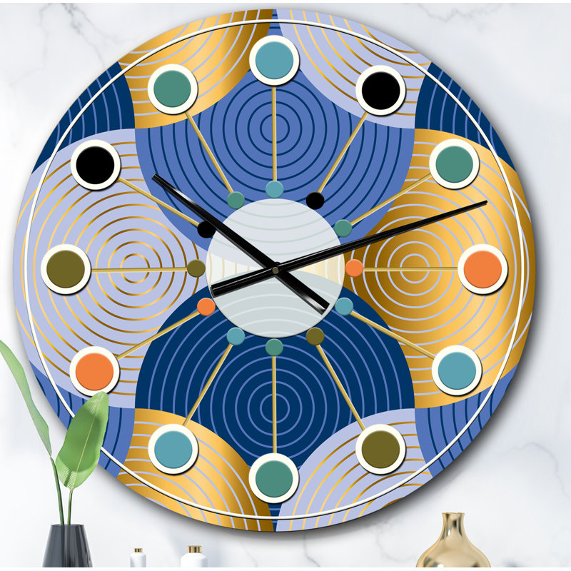 Horloge murale rétro Mid-Century, Surdimensionné