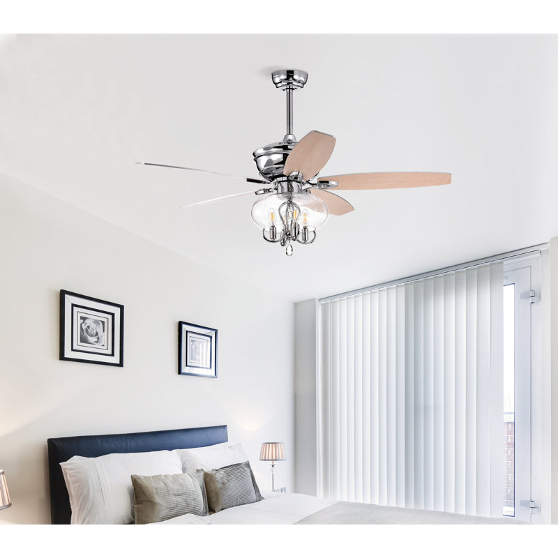 Brian Ceiling Fan with Lights, Remote & Reversible Blades