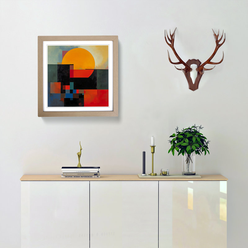 Sunrise Suprematism No.3 - Framed Print, Oak