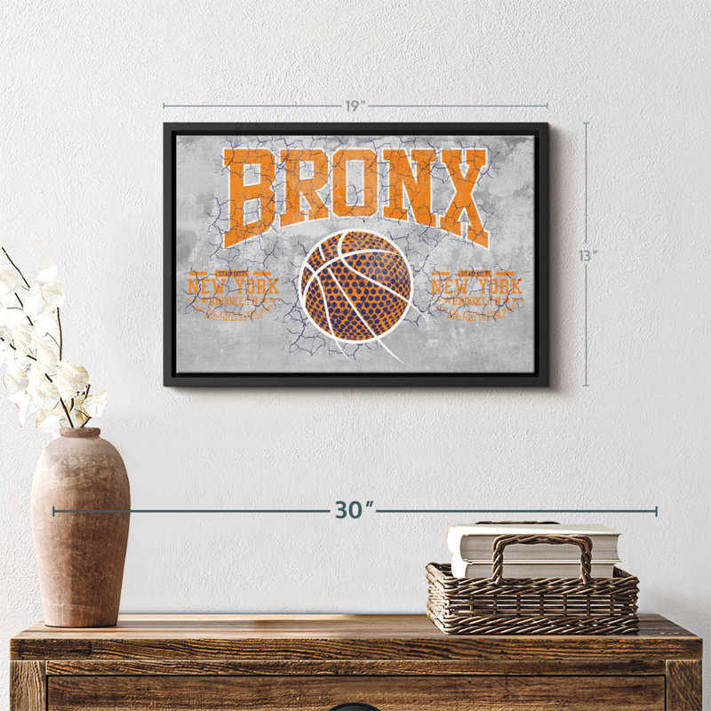 «Bronx NY Basketball Canvas Print», H 13 po x l 19 po