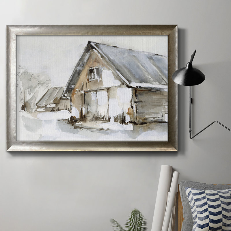 «Dilapidated Barn I», peinture sur toile encadrée, L 20 po x H 16 po