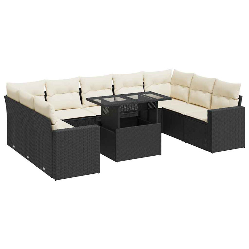 Vidaxl Garden Sofa Set Black