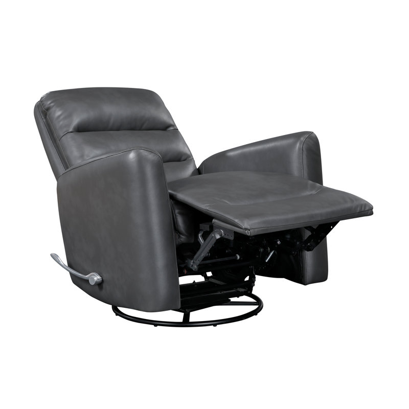 Fauteuil inclinable et oscillant beige en similicuir, Gris