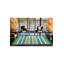 Tapis tissé à rayures vertes-1886430297
