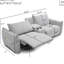 Espace de vie du fauteuil inclinable avec fonction électrique et porte-gobelet, port inclinable en lin et tissu